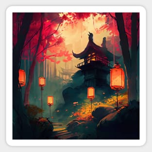 Path to the forest lantern Sticker